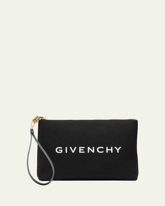 Travel Logo Canvas Pouch Wristlet